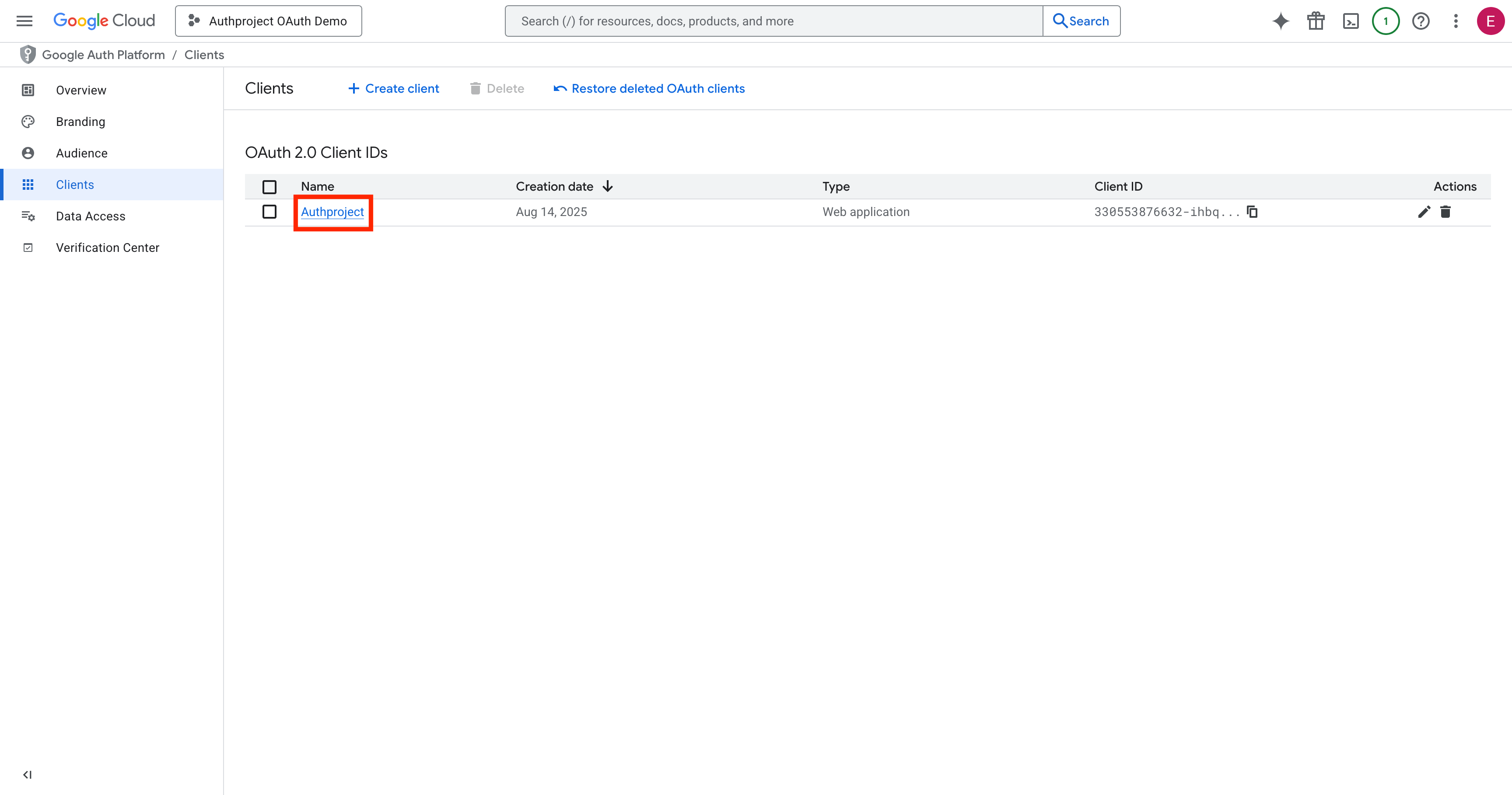 Open OAuth client